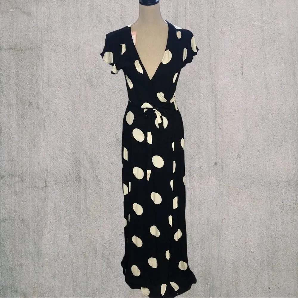 Allison Black with White Polka Dot Wrap Dress_2